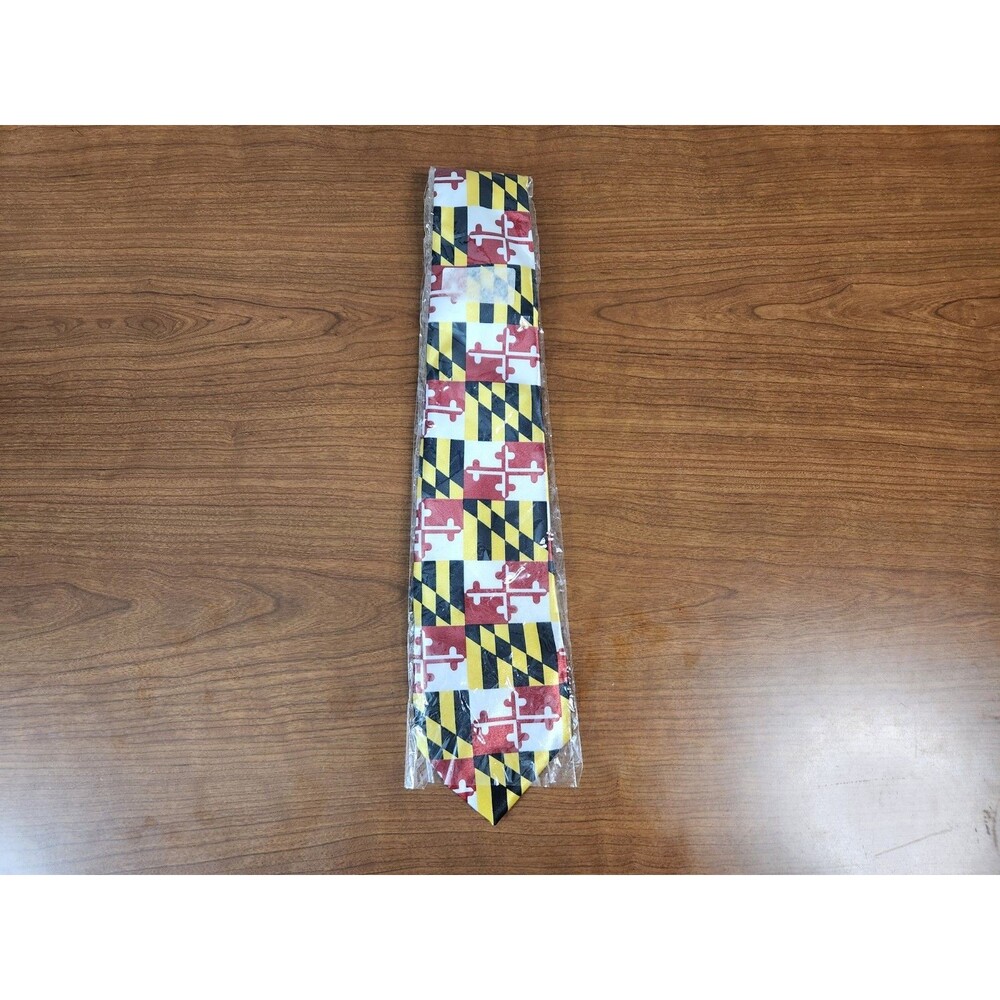 State Of Maryland Flag Themed Polyester Neck Tie New Without Tags